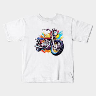 motorcycle with pop art style Kids T-Shirt